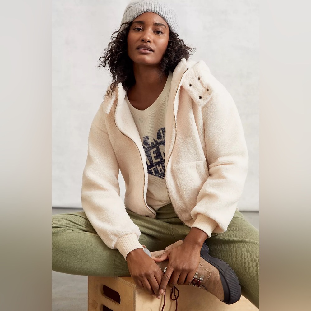Anthropologie Porridge Gillian Sherpa Hoodie Jacket - Small